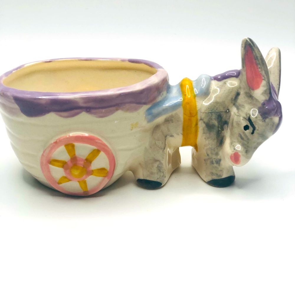 Small vintage donkey planter made in Japan.
